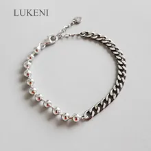 Lukeni Лидер продаж S925 стерлингового серебра личности в британском ретро стиле цепочка, круглые бусины Браслеты для девушки, чтобы подарок ювелирные изделия