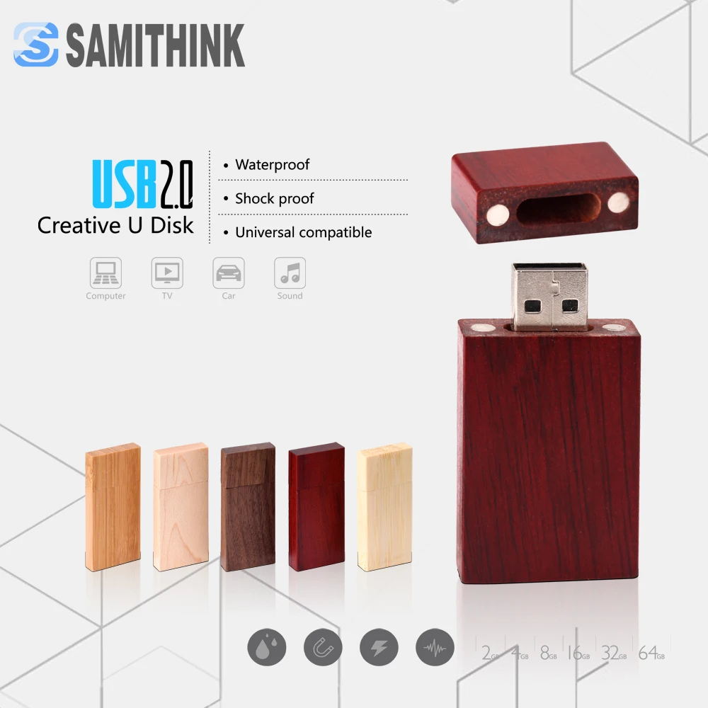 

Natural Wood USB Flash Drive Custom Logo Pendrive High Speed USB 2.0 Flash Memory Stick Gift Pen Drive 64GB 32GB 16GB 8GB 4GB 2G