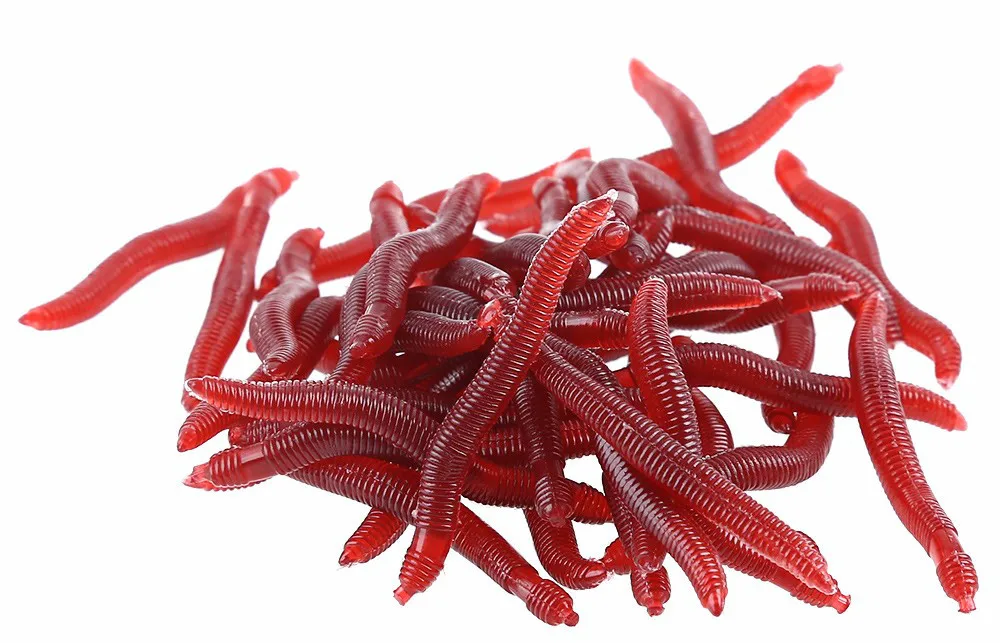 50pc 3.5cm soft Simulation Earthworm Worms Artificial Fishing Lure