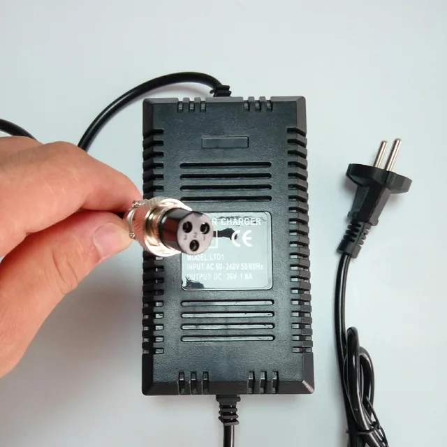 US $15.86 EU standard 36v xlr female plug electric scooter charger smart power supply adapter lead acid gel b