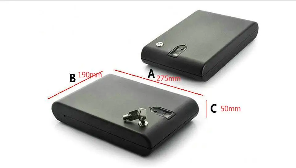 Портативный Сейф с проверкой отпечатков пальцев переносной отпечаток коробка безопасности ключ пистолет ценности шкатулка для ювелирных изделий Strongbox пистолет Сейф