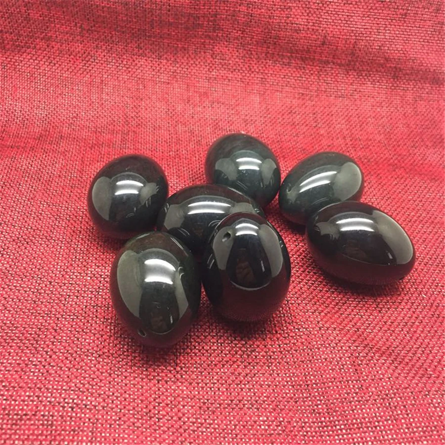 Natural 3Pcs Set Nephrite Jade Yoni Eggs Large Ben Wa Ball Eggs with beads Health Relaxing Body Muscle Care Tightening Vaginal