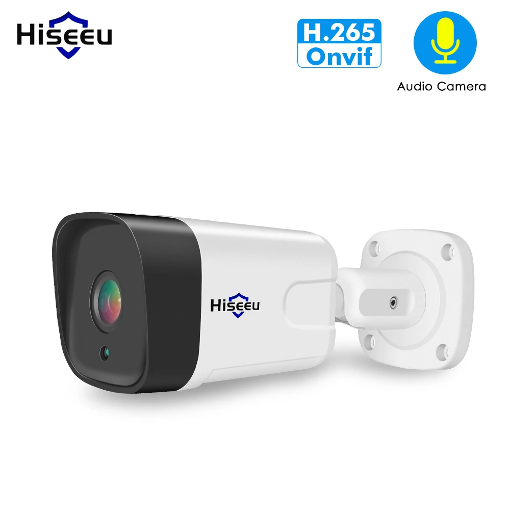 Hiseeu 1080P ONVIF аудио POE IP камера для NVR POE системы безопасности на открытом воздухе обнаружения движения App View