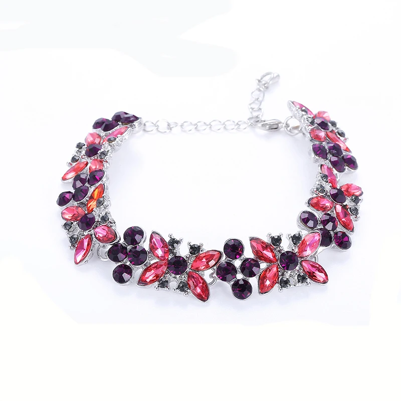 

Bohemia Style Flower Charm Bracelet Trendy Crystal Chain & Link Bracelets For Women Europe And America Party Fine Jewelry