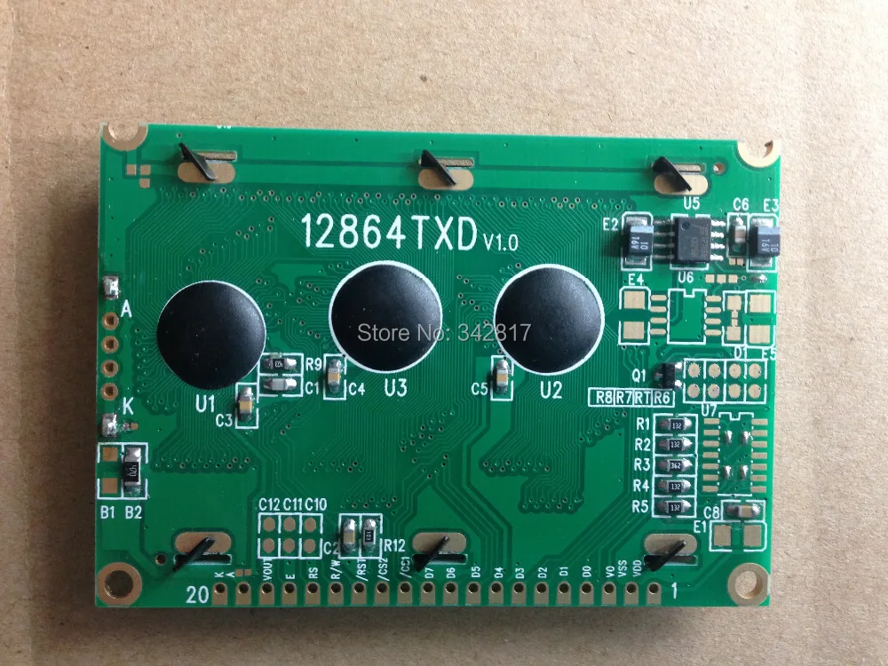 5 В WG12864 128x64 75 мм x 52 7 точка Цветовая подсветка модуль ЖК дисплея KS0107 KS0108