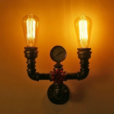 Лофт стиль винтажные Настенные светильники для дома Античный свет светильники металлическая промышленная водопроводная труба лампа прикроватная Эдисона бра