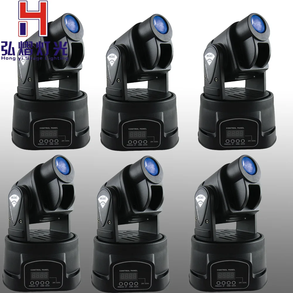 

(6pcs/lot) Cheap Price 15W RGB LED Mini moving head spot light multicolor change DMX controller STAGE LIGHTING for DJ lighting