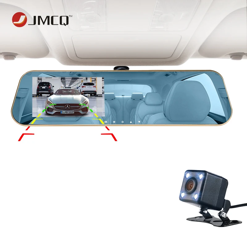 JMCQ Автомобильный видеорегистратор с двойным объективом Full HD 1080P Dash Cam зеркало