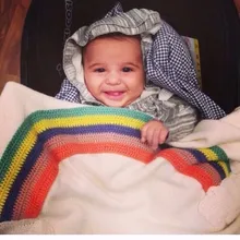 Новое Детское одеяло Радужное трикотажное для кровати диван Cobertores Mantas покрывало банные полотенца игровой коврик