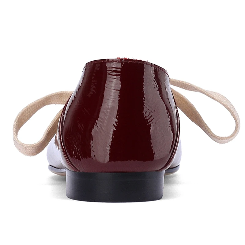 wine Tacco Basso Donne A Enmayer Mujer Modo 34 Di In Tacon Zapatos Ly439 Punta 2018 Black Pelle Formato Red Pompe 39 Vera BXARwqA