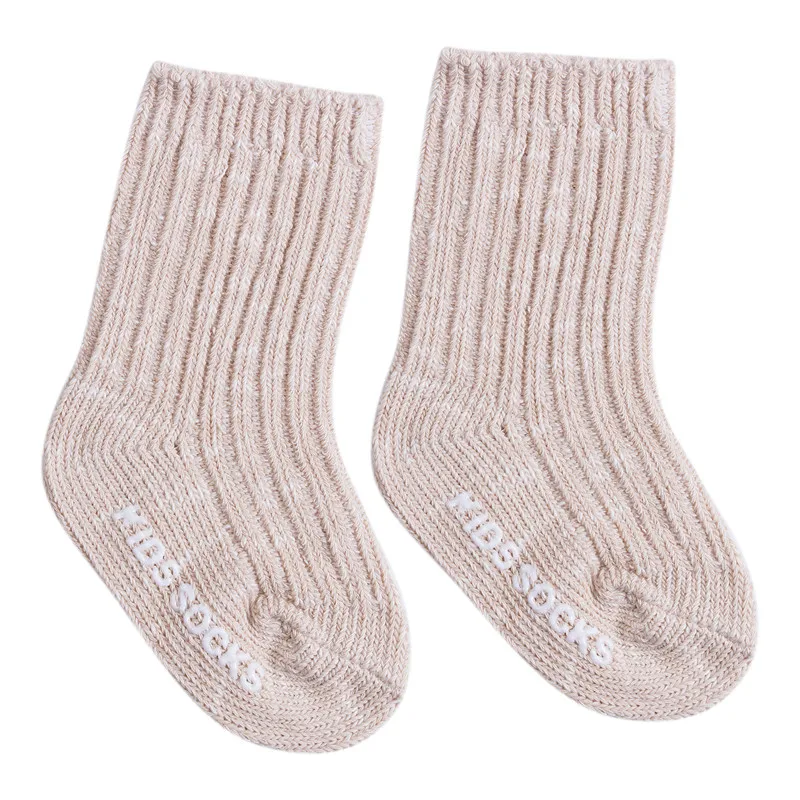 Теплые носки для маленьких мальчиков и девочек на осень и зиму сплошной цвет дышащий хлопок противоскользящие носки унисекс мягкие носки для От 0 до 4 лет - Цвет: Цвет: желтый