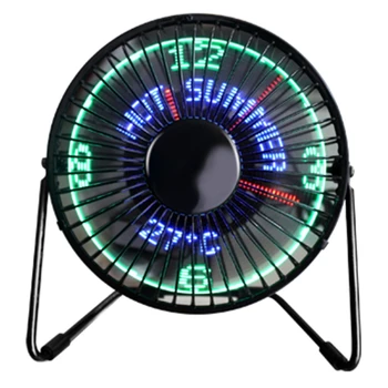 

Desktop USB LED Fan Real Time Temperature Message Cooling Fan For PC Home Office