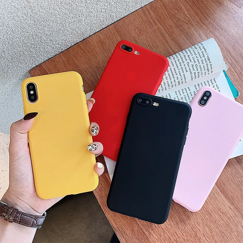 Candy Color Case For iPhone 7 8 X XR XS Max Silicone Soft TPU Cover 6 6S SE 5S 5 Plus Luxury Colorful Fundas |