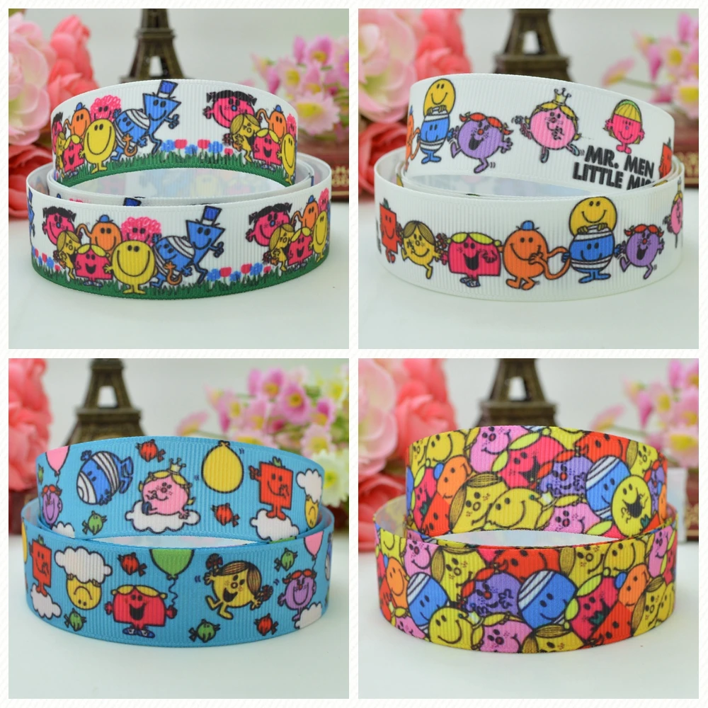 

DUWES 7/8" 22mm 2 5 10 20 50 Yards MR.MEN LITTLE MISS cartoon Printed grosgrain ribbon hair bow DIY handmade Retail