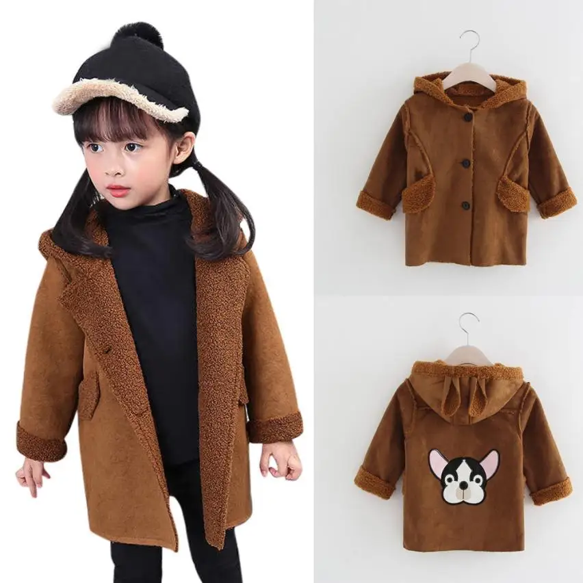 

2018 Autumn Winter Baby Girls Jacket Jackets For Girls Windbreaker Boys Kids Warm Clothes Hooded Coat Jacket Cardigan Outwear