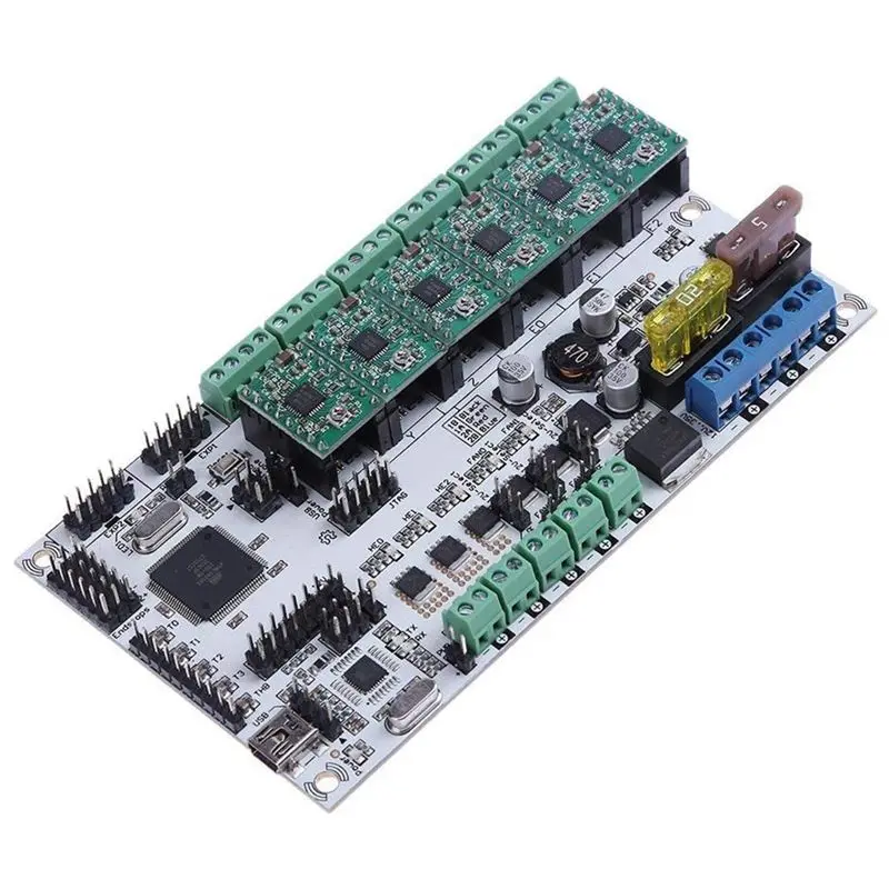 

Rumba Plus Motherboard with 6pcs A4988 Stepping Drivers for 3D Printer Kits