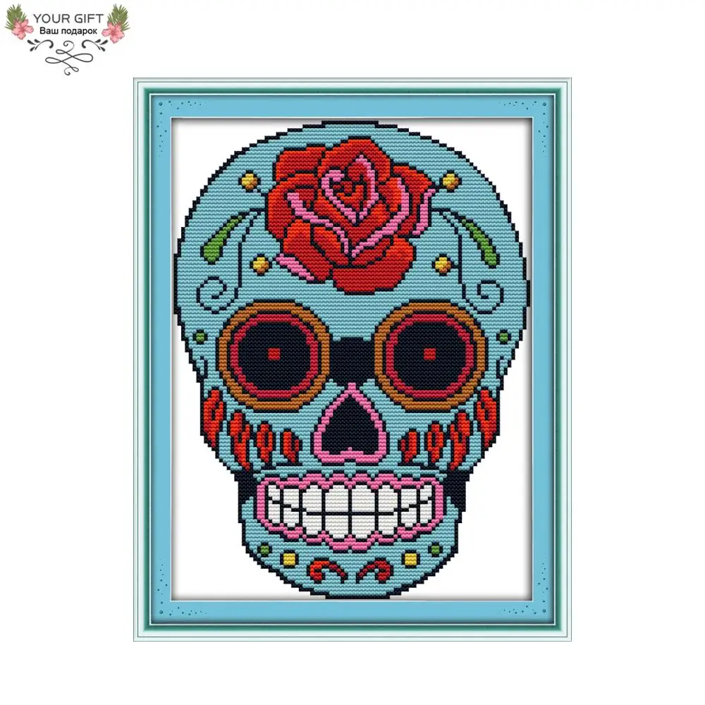 Buy Your Gift Counted and Stamped Skull Needlecraft