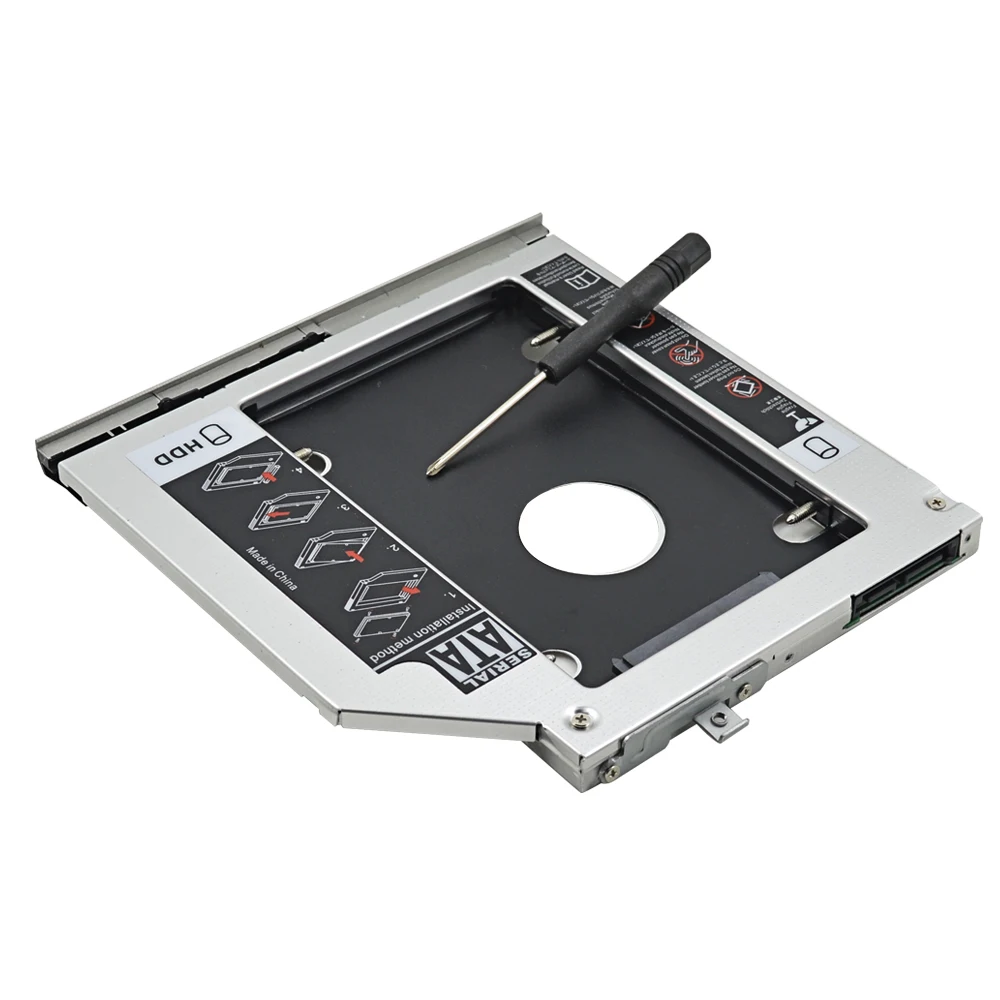 Для hp EliteBook 2560P 2570P АЛЮМИНИЕВЫЙ 2-ой HDD Caddy 9,5 мм SATA 3,0 2," SSD коробка-чехол на HDD адаптер CD DVD optibay профессиональный