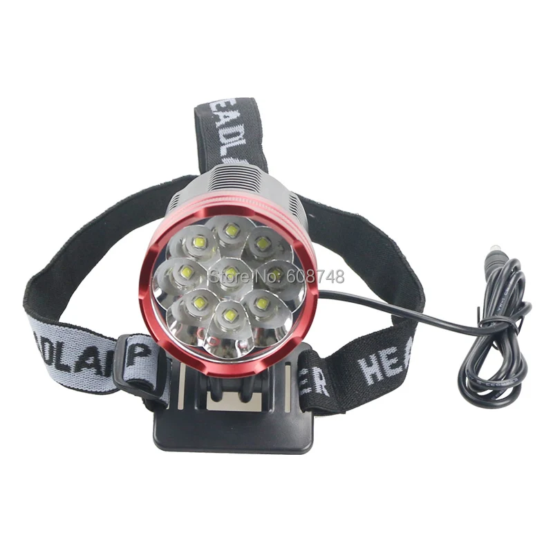 

6000 Lumen 9x XM-L2 LED 5Modes Cycling Head Front Bicycle light Bike lamp Headlamp + 4x18650 Battery Pack + Charger
