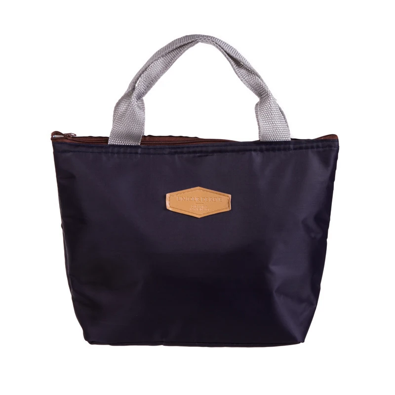 Новые Красочные Переносные сумки для обедов ланч бокс сохранение тепла герметичная сумка для пикника Водонепроницаемая термо сумка-холодильник для еды большая сумка - Цвет: Navy blue