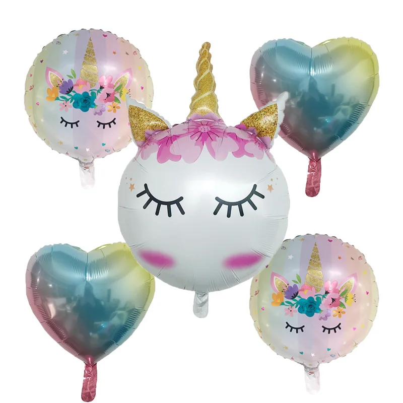 

5pcs Rainbow Unicorn Balloon air balls Child birthday party decorations kids Unicorn party Wedding Balloons globos air ballon