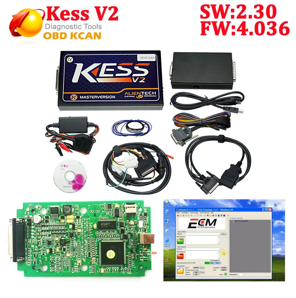 

KESS V2 V2.30 kess v4.036 MASTER OBD2 Manager ECU chip tuning No Token Limited ECM Titanium software Chip Tuning Tool