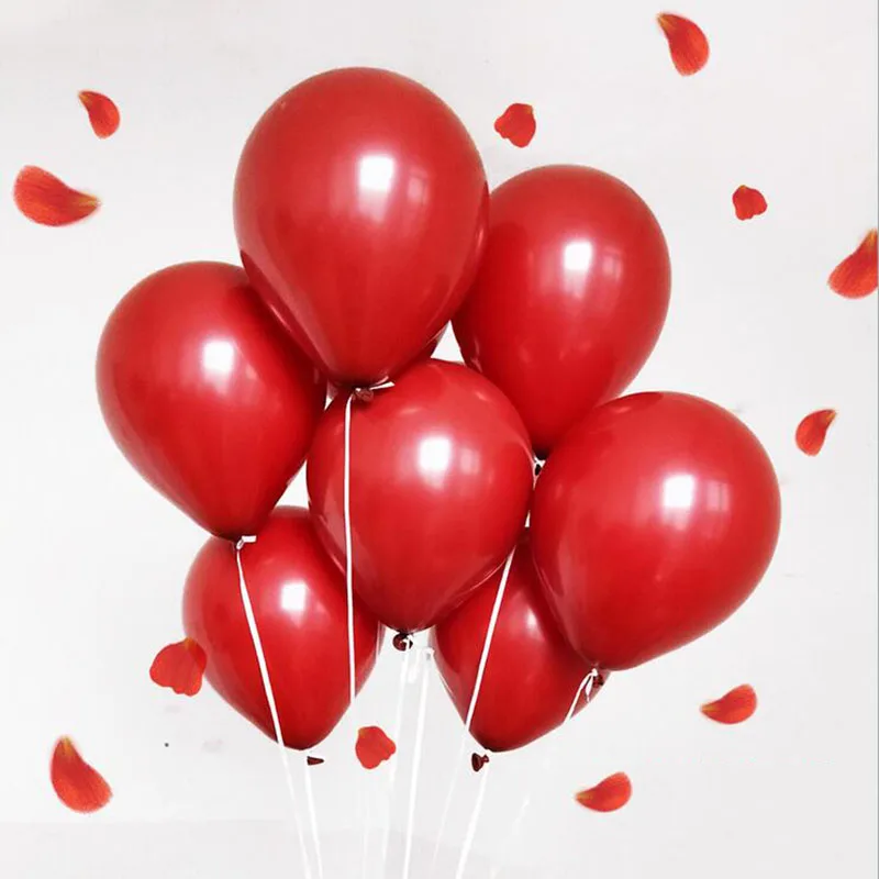 

100pcs 10Inch Latex Red Pomegranate Balloon Solid Round Party Balloons Wedding Birthday Christmas Baby Shower Party Decorations