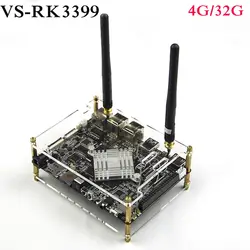 VS RK3399 шестиядерный 64-бит высокопроизводительный 4G LPDDR3 + 32 г eMMC двойной камеры демо плата для AR VR Android 7,1 ubuntu 14,0