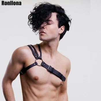 

PU Leather Harness Belt For Man Pastel Goth Body Strap Femdom Chest Cage Garter Fetish Bondage Suspenders Punk Muscle Rave Night