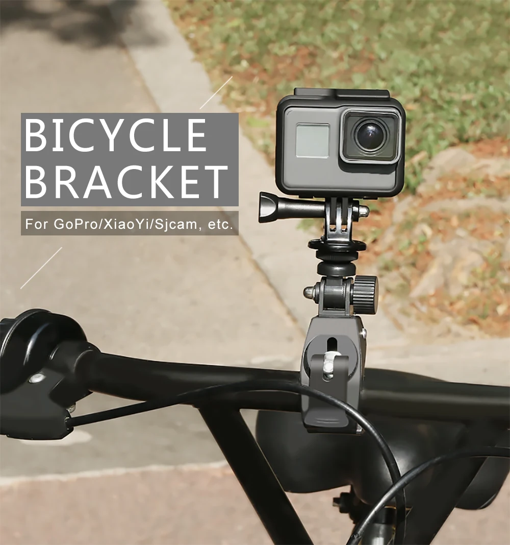 Bicycle Camera Mount 360 Rotation Stand Tripod Adapter For GoPro Cameras Motorcycle Mountain Bike Handlebar Camera Holder