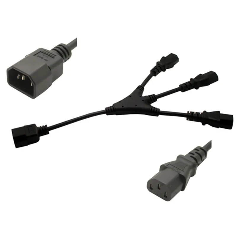 

Высокое качество IEC 320 C14 штекер к 3XC13 Женский Y Тип сплиттер шнур питания C14 до 3 x C13 250 В/10A