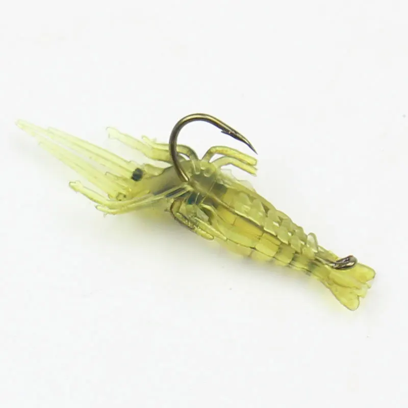 10PCS Soft Simulation Shrimp Prawn Lure Hook Crankbaits Fishing