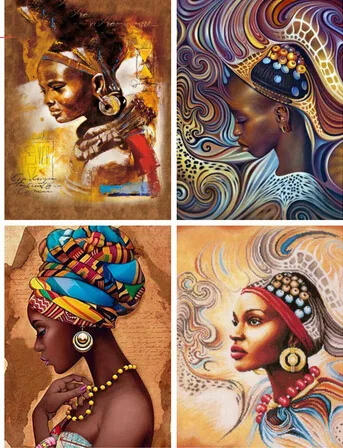 

Diamond Embroidery Portrait DIY Painting South African Girl Full Square Drill Home Decor Picture Of Rhinestone