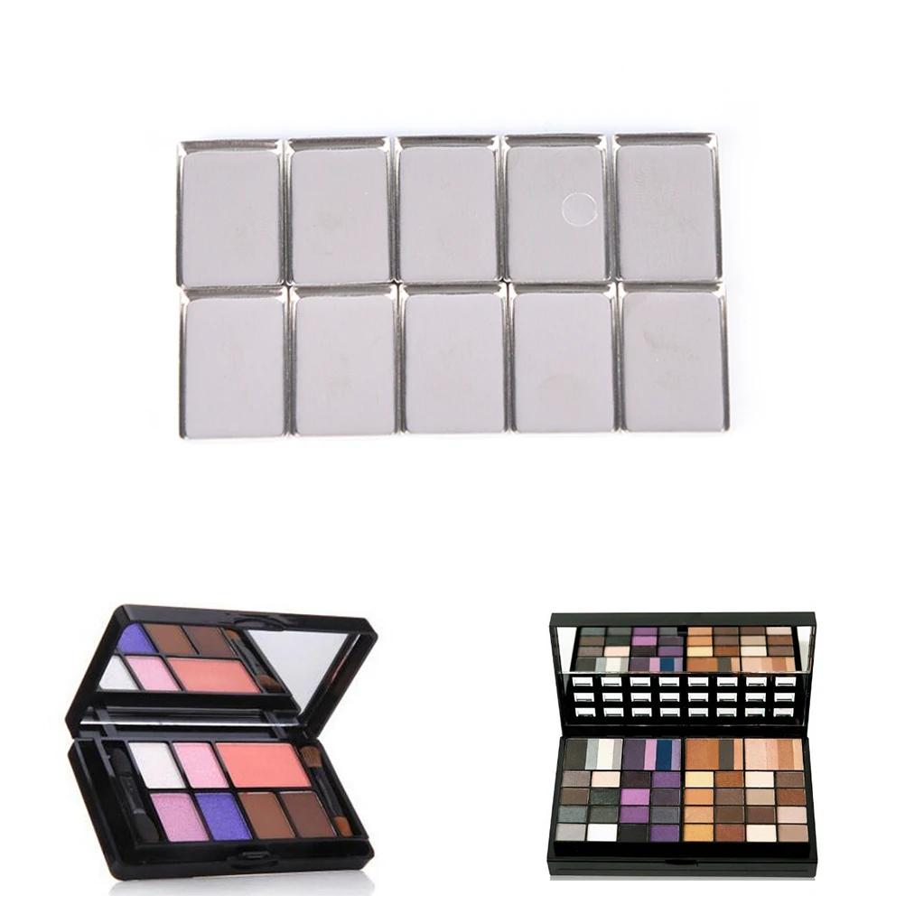 

10pcs/lot portable Empty Square Palette Iron Cases Pans For Powder Eyeshadow Tin Pans Makeup Palettes 18*13MM