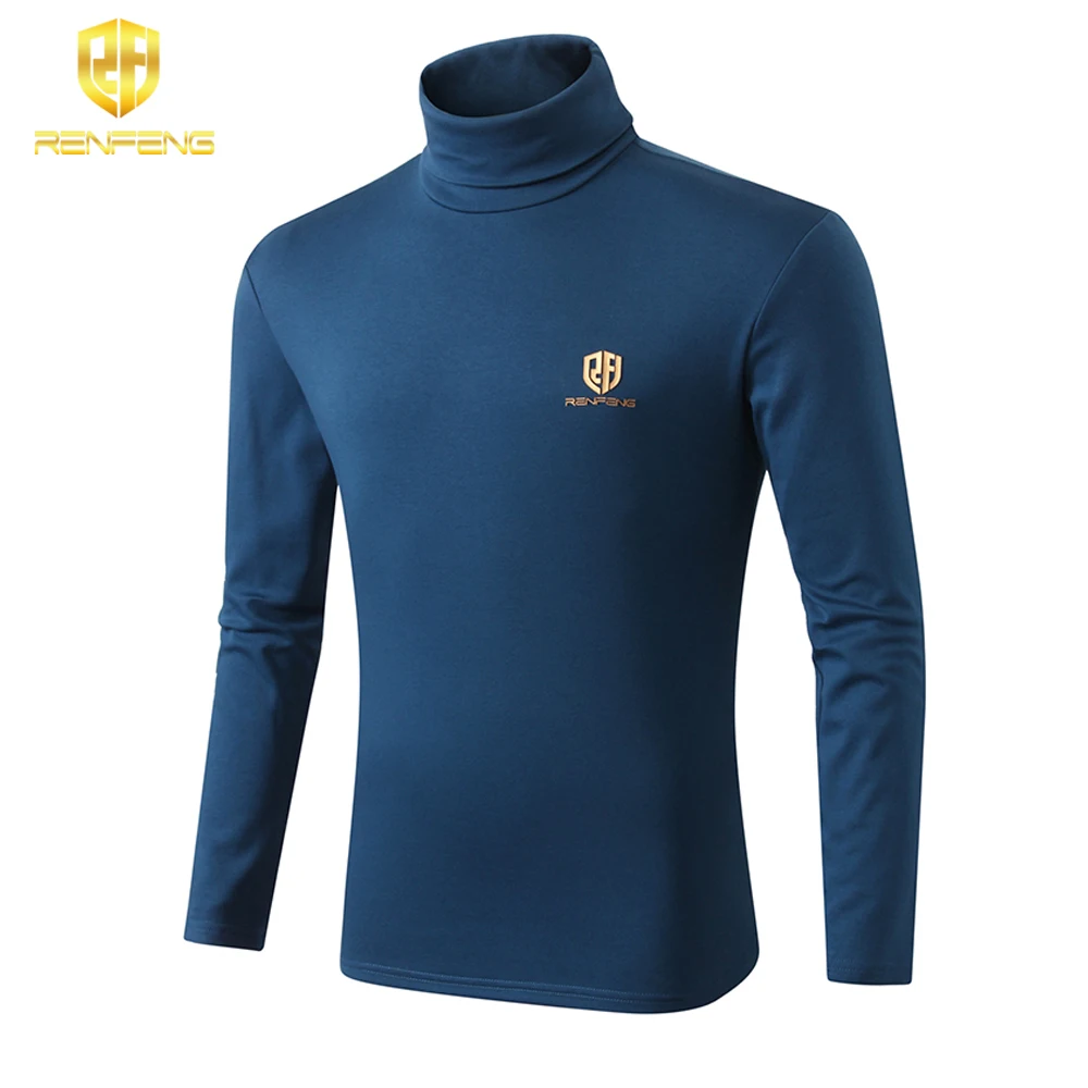 winter underwear for mens undershirts 95% cotton long sleeve brand t shirts turtleneck Warm shirt renfeng logo thermo shirt mens (6)