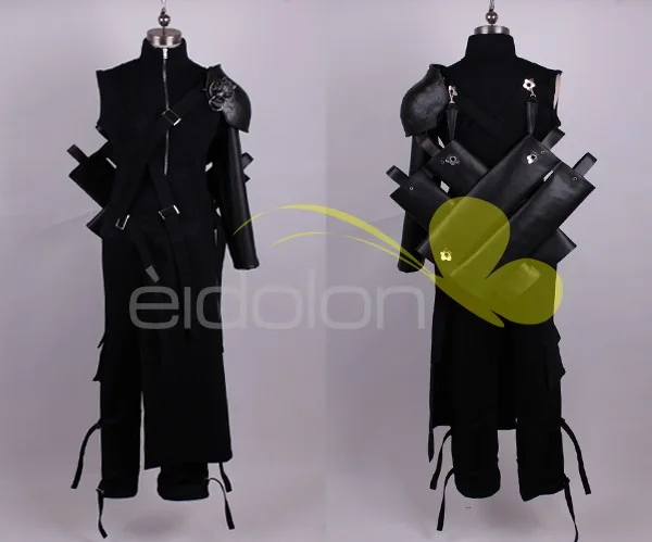 

Final Fantasy FF7 Cloud Strife Cosplay Costume Outfit + PU Leather Pauldrons Halloween Adult Costumes for Women/Men Customize