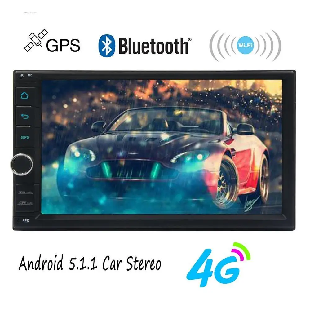 4 г Android 5.1 Штатная двойной DIN в тире сенсорный Радио аудио Зеркало Ссылка Wi-Fi Bluetooth