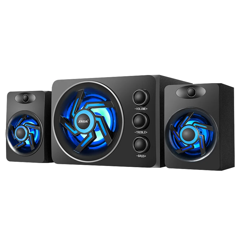 

SADA D-209 With Colorful LED light Desktop Computer Speaker with Subwoofer - Perfect 2.1 Gaming and Multimedia PC speakers