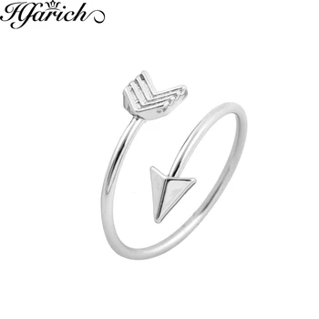 Hfarich 2018 Classical Silver Color Arrow Ring Fashion Ring for women Adjustable Engagement Wedding Gift Jewelry Dropshipping