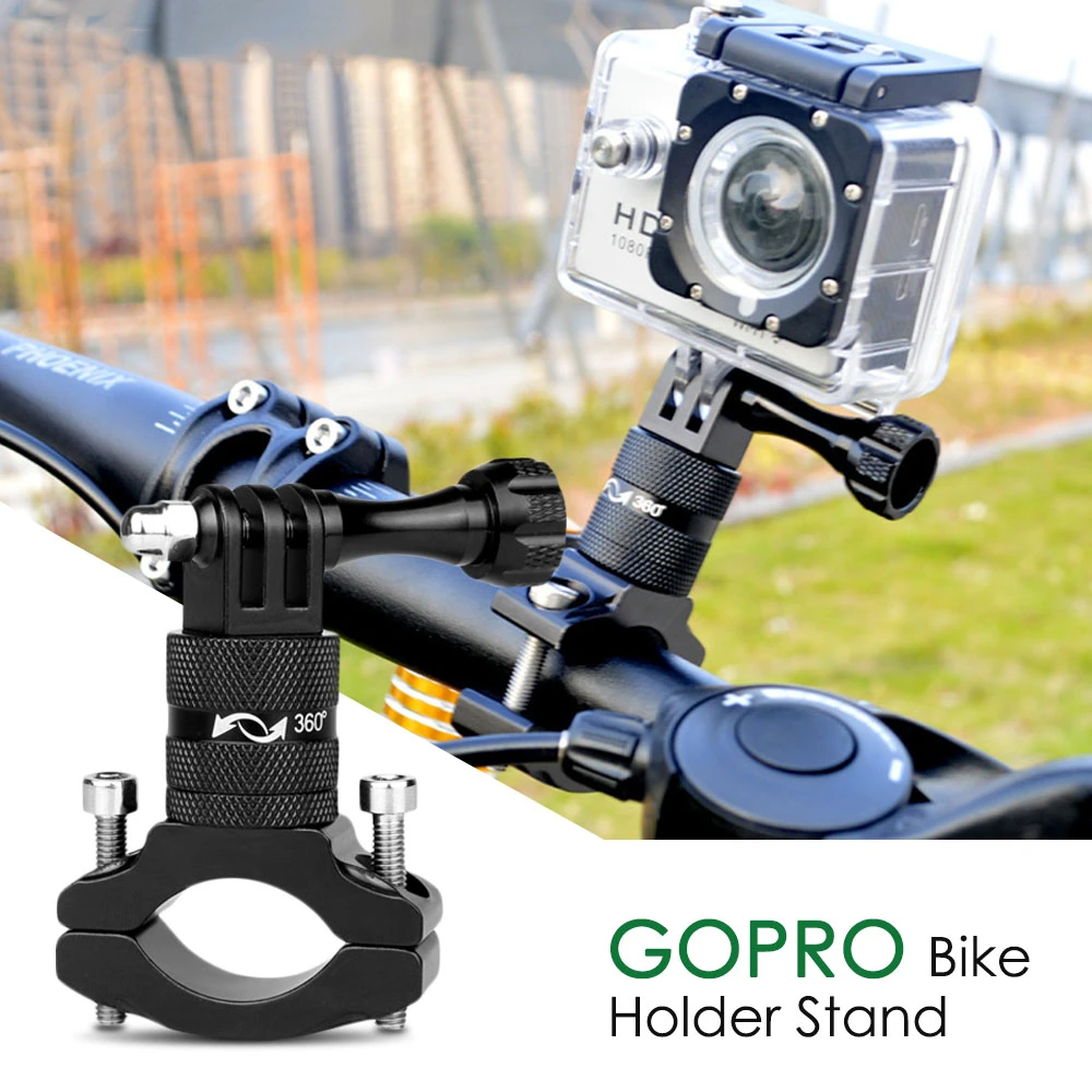 SUNDATOM aluminio aleación bicicleta soporte fijo soporte cámara de disparo para GoPro Hero 4 3 2 bici|bicycle holder|bracket holderholder for - AliExpress