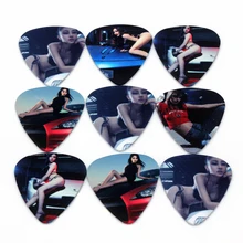 50pcs/Lot 0.71mm thickness guitar strap guitar parts Guitar Accessories Cars sexy bikini design guitar picks