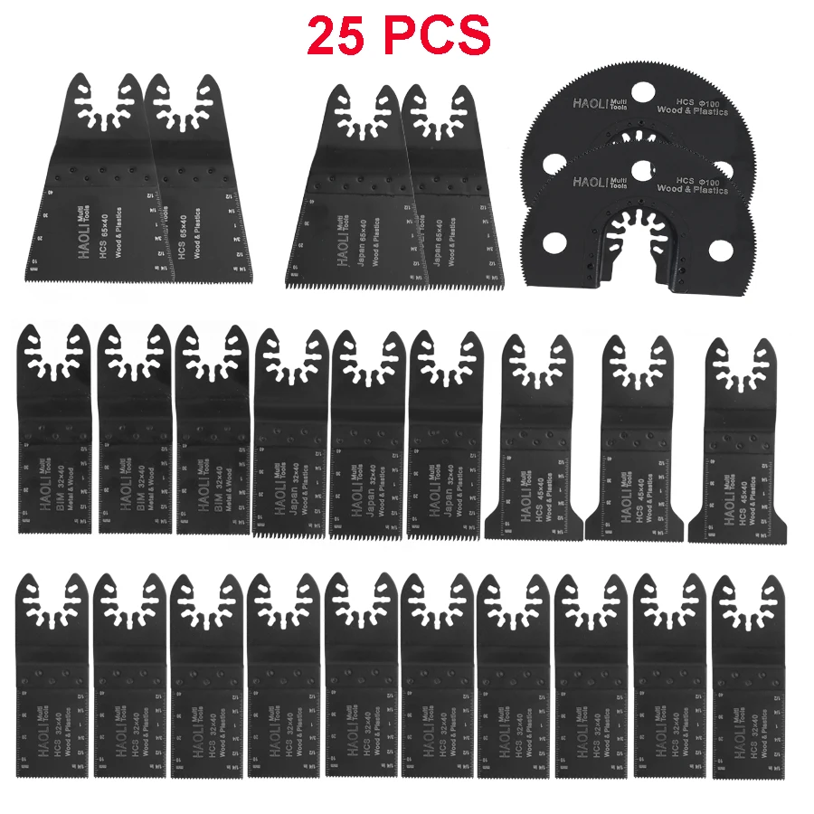 

25 pcs/set quick change oscillating Tool Saw Blade Accessories fit for Multimaster power tools for Fein,Dremel