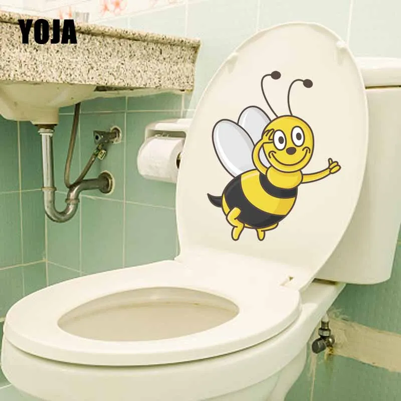 YOJA 18.1X22.9CM Cartoon Animal Pattern Home Decor Wall Decal Toilet Sticker Intereting Bee T5-0959 | Дом и сад