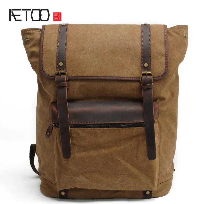 

AETOO Europe and the United States men's shoulder bag canvas business Korean casual bags men's backpack computer bags travel b