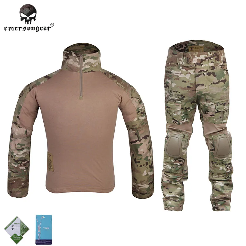 Emersongear Gen2 BDU Combat uniform  airsoft knee elbow pads Emerson hunting Camouflage clothes EM2725 Multicam mc