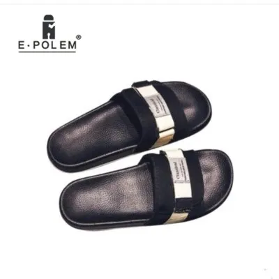

2018 Summer M n Slippers Leather Fashion Flip Flops Male Slippers PVC Flat Slippers Men Shoes