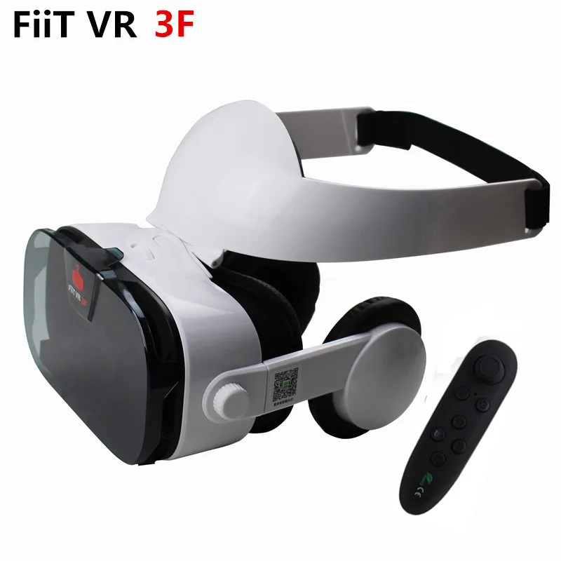 

FiiT VR 3F Mobile 3D Movie Glasses Helmet VR Virtual Reality Goggles with Stereo Headset+Controller for 4.0-6.3 Inch Smartphones