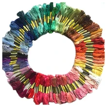Лучшие 100 мотки цветная нить для вышивки хлопок крест иглы Ремесло швейная нить набор