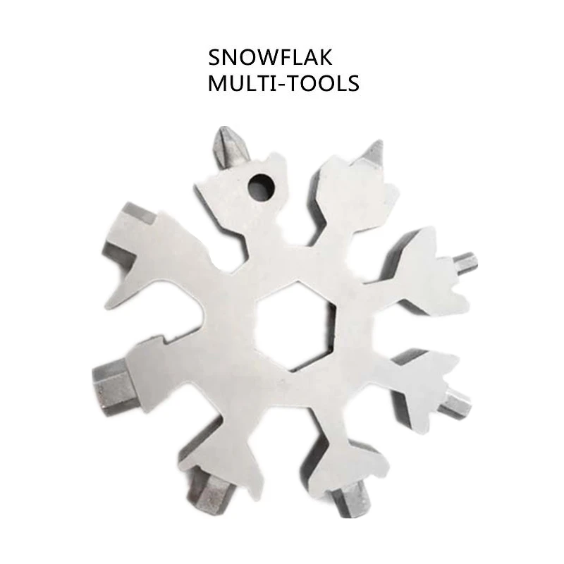 

18 In 1 Snowflake Multi Pocket Tool Spanner Hex Wrench Multifunction Multipurpose Camp Survive Outdoor Hike Keyring Key Ring