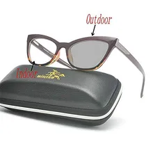 На заказ близорукость кошачьи Солнцезащитные Очки Солнечные фотохромные оптические очки женские очки для чтения с коробкой FML